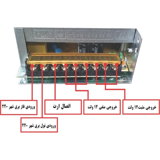 آداپتور سوئیچینگ 12 ولت 20 آمپر حارس مدل HS-AD-12K/M